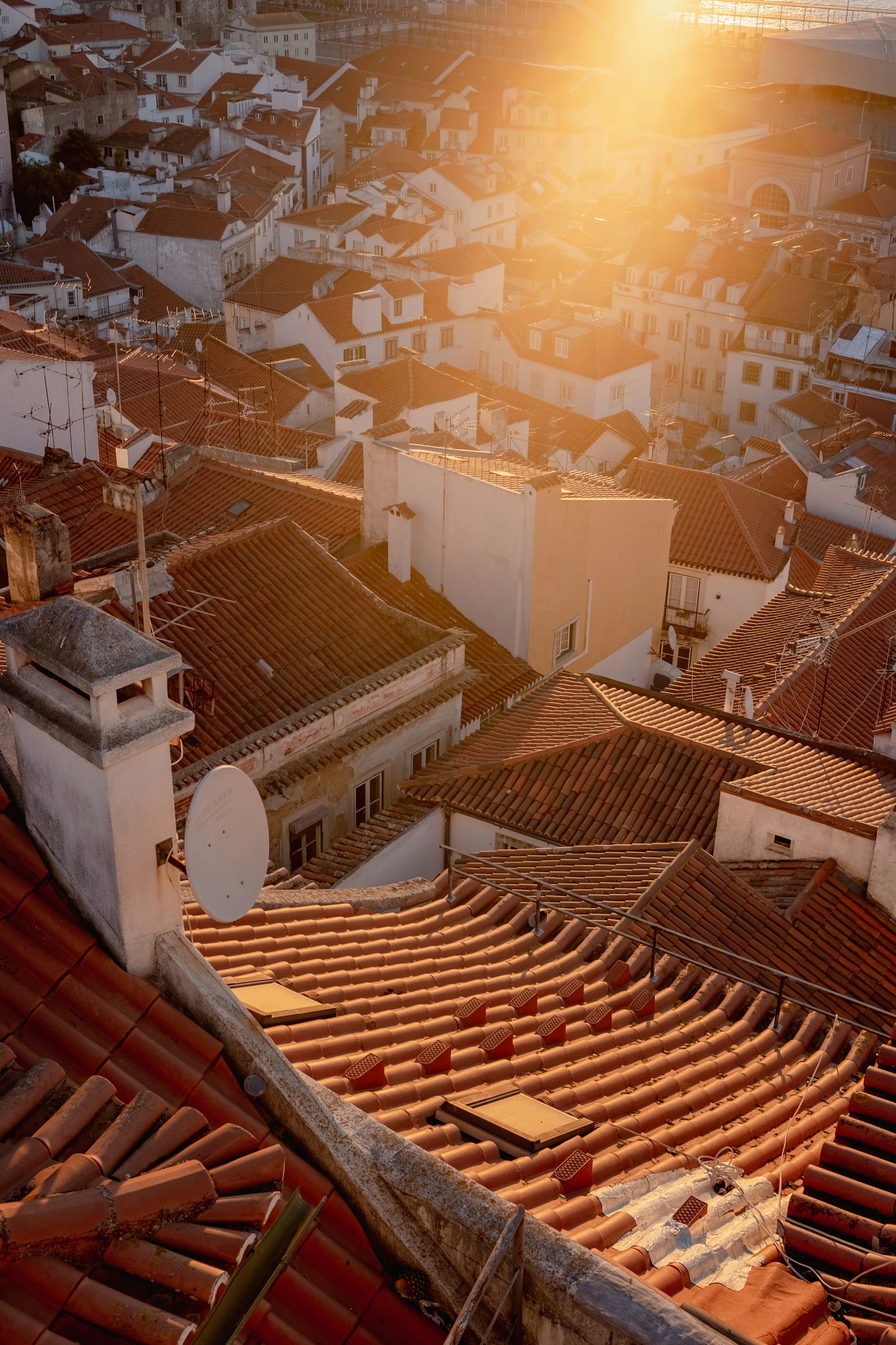 Sunrise over Lisbon rooftops, the light the studio is named after